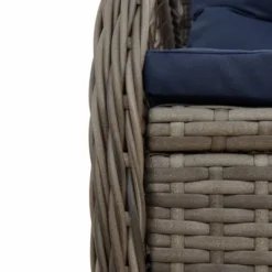 VidaXL Reclining Patio Armchairs 2pcs - Gray Poly Rattan Outdoor Loungers With Adjustable Backrests - Navy Cushions Included For Garden, Deck & More -All Patio Furniture GUEST 3ef4de10 4559 439f a0bb 1b9478a3d8b2