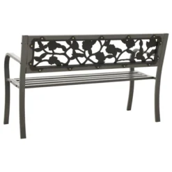 VidaXL Patio Bench, 49.2-Inch, Vintage Style, Weather-Resistant, Powder-Coated Steel, Gray, With Decorative Rose-Patterned Backrest 10 VidaXL Patio Bench, 49.2-Inch, Vintage Style, Weather-Resistant, Powder-Coated Steel, Gray, With Decorative Rose-Patterned Backrest -All Patio Furniture GUEST 406bb853 074e 4ec1 9b3a 785d90f04a6d