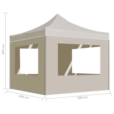 VidaXL Folding Party Tent - Professional Outdoor Shelter With Aluminum Frame, Waterproof Oxford Fabric Roof & Walls, PVC Windows - Cream 9.8'x9.8 10 VidaXL Folding Party Tent - Professional Outdoor Shelter With Aluminum Frame, Waterproof Oxford Fabric Roof & Walls, PVC Windows - Cream 9.8'x9.8 - Image 8