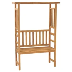 VidaXL Patio Bench With Pergola 45.3" Solid Teak Wood