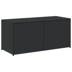 VidaXL Garden Storage Box Black 74.8 Gallon Poly Rattan