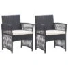 VidaXL Patio Armchairs With Cushions Outdoor Lounge Chair 2 Pcs Poly Rattan - Black -All Patio Furniture GUEST 44722911 da55 4bd8 8596 722f949c9b1b