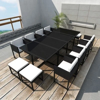 VidaXL Outdoor Dining Set Black, White 3 VidaXL Outdoor Dining Set Black, White