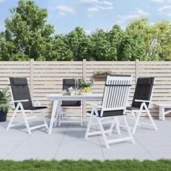 VidaXL Chair Cushion Outdoor High Back Chair Cushion Seat Pad Oxford Fabric - Anthracite 4 Pcs