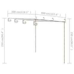VidaXL Pergola Garden Arbor Patio Shelter Lean To Pergola Antique Brown Iron - 157.5" X 118.1" X 98.4" -All Patio Furniture GUEST 4680e579 1b61 406e 8856 87ab2c140af0