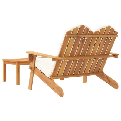 VidaXL Acacia Wood Adirondack Patio Furniture Set - 2 Piece Lounge Set With Foldable Garden Bench, Coffee Table, And Cushions For Outdoor/Deck 6 VidaXL Acacia Wood Adirondack Patio Furniture Set - 2 Piece Lounge Set With Foldable Garden Bench, Coffee Table, And Cushions For Outdoor/Deck - Image 4