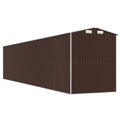 VidaXL Garden Shed Dark Brown Galvanized Steel Large Garden Shed 7 VidaXL Garden Shed Dark Brown Galvanized Steel Large Garden Shed - Image 5