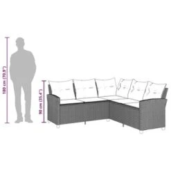 VidaXL L-Shaped Rattan Sectional Sofa - Outdoor Patio Couch With Anthracite Cushions, UV & Water-Resistant, Gray Steel Frame, 72.4"x72.4" -All Patio Furniture GUEST 48721a12 e761 4f70 8653 8e7b928e3c5c