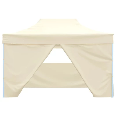 VidaXL Foldable Tent Pop-Up With 4 Side Walls 9.8'x14.8' Cream White 4 VidaXL Foldable Tent Pop-Up With 4 Side Walls 9.8'x14.8' Cream White - Image 2