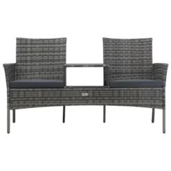 VidaXL 2-Seater Patio Sofa With Tea Table Poly Rattan - Anthracite -All Patio Furniture GUEST 49e30c69 f25f 4f37 ace5 ab0b805b8a67