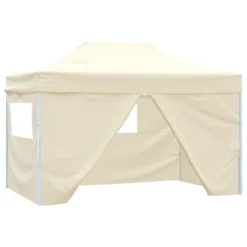 VidaXL Foldable Tent Pop-Up With 4 Side Walls 9.8'x14.8' Cream White