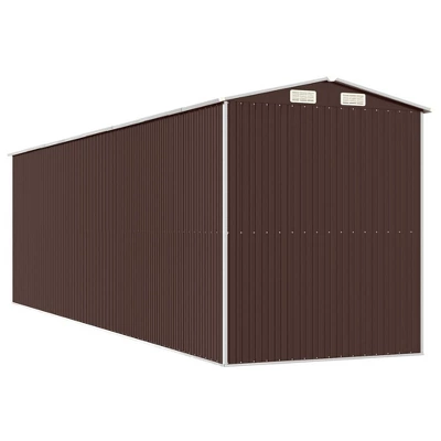 VidaXL Garden Shed Dark Brown Galvanized Steel Large Garden Shed - 75.6" X 271.3" X 87.8" 7 VidaXL Garden Shed Dark Brown Galvanized Steel Large Garden Shed - 75.6" X 271.3" X 87.8" - Image 5