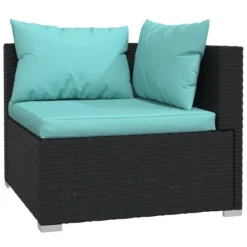 VidaXL 3 Piece Patio Lounge Set With Cushions Black Poly Rattan -All Patio Furniture GUEST 4bb86f5f 92db 48a7 b37f f1eeb55ded64
