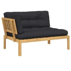 VidaXL Patio Pallet Corner Sofa - Black Cushions, Solid Acacia Wood, Modular Design, Outdoor/Garden/Terrace Furniture -All Patio Furniture GUEST 4c082c93 9044 4498 b396 9271ff4834f1