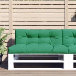 VidaXL Outdoor Pallet Cushion - 47.2"x15.7"x4.7", 100% Polyester Fabric, Durable & Comfortable - Green
