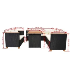 VidaXL Patio Furniture Set Set Of 5 Black And Cream White Poly Rattan -All Patio Furniture GUEST 4d87c3f8 1e9f 40f2 8a28 7957354bd51a