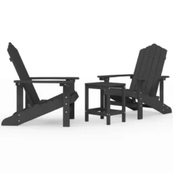 VidaXL Adirondack Chair Set - Outdoor Patio Seating HDPE - Anthracite - Garden, Deck, Terrace Furniture -All Patio Furniture GUEST 4de5cf79 bdd9 41f9 b856 1065eeef689c