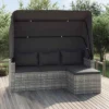VidaXL 3-Seater Patio Sofa Set With Adjustable Roof, Footstool & Poly Rattan Finish In Gray - Weather-Resistant Outdoor Lounger -All Patio Furniture GUEST 4e7df70a e7ed 4930 8d8a 6e80bf596570