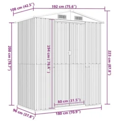 VidaXL Light Gray Garden Shed - Large Outdoor Storage, Galvanized Steel Construction With Gate Access, Ideal For Tools, Pool And Garden Supplies -All Patio Furniture GUEST 4f36b0dc c574 463a 912d b67458eaa40e