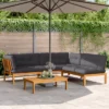 VidaXL Wooden Pallet Patio Sofa Set 4-Piece - Solid Acacia Wood With Cushions For Garden/Patio/Terrace - Brown Anthracite -All Patio Furniture GUEST 4fa4985b 704d 4f77 8bec a586029ac3cf