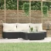VidaXL Black Patio Furniture Poly Rattan - Cream Cushions - 3 Seats With Table - Middle Sofa -All Patio Furniture GUEST 4fbabd1b a00d 47fa baaa aae65666cea0