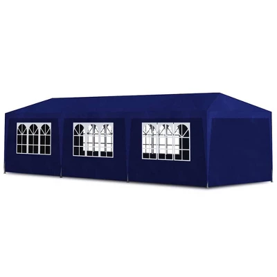 VidaXL 10'x30' Party Tent - Blue, UV And Water-Resistant Outdoor Canopy, Rust-Resistant Steel Frame With Decorative Windows And Easy Entrance 8 VidaXL 10'x30' Party Tent - Blue, UV And Water-Resistant Outdoor Canopy, Rust-Resistant Steel Frame With Decorative Windows And Easy Entrance - Image 6