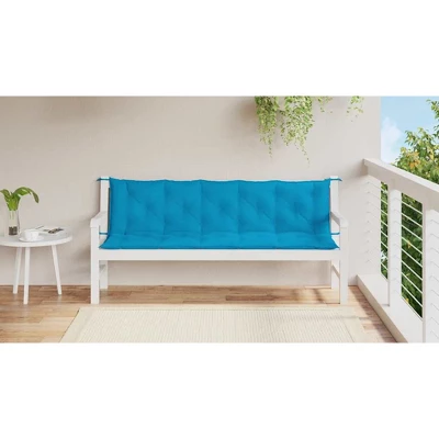 VidaXL Bench Cushion Water Repellent Outdoor Seat Cushion Pad Oxford Fabric - Light Blue 70.9" 4 VidaXL Bench Cushion Water Repellent Outdoor Seat Cushion Pad Oxford Fabric - Light Blue 70.9" - Image 2