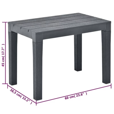 VidaXL 2x Garden Bench Plastic Outdoor Lounge Seating - Anthracite 7 VidaXL 2x Garden Bench Plastic Outdoor Lounge Seating - Anthracite - Image 5