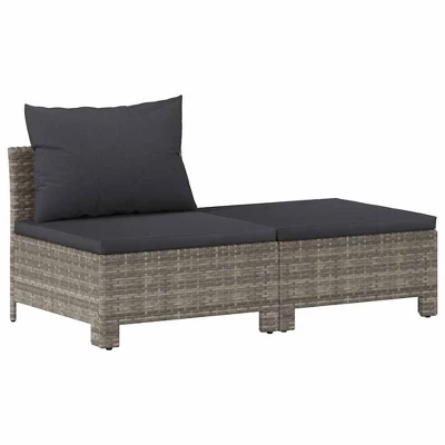 VidaXL Garden Lounge Set Gray Poly Rattan Medium Lightweight 11 VidaXL Garden Lounge Set Gray Poly Rattan Medium Lightweight - Image 9
