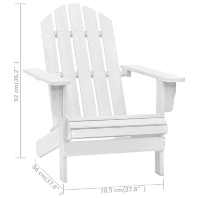 VidaXL Adirondack Chair Lounge Patio Lawn Chair For Garden Solid Wood Fir - White 7 VidaXL Adirondack Chair Lounge Patio Lawn Chair For Garden Solid Wood Fir - White - Image 5