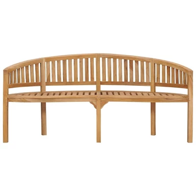 VidaXL Garden Bench Natural Teak Solid Teak Wood Large Durable - 70.9" 5 VidaXL Garden Bench Natural Teak Solid Teak Wood Large Durable - 70.9" - Image 3