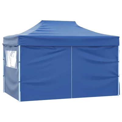 VidaXL Party Tent Steel Blue 600D Oxford Fabric With PVC Coating 10x13 Ft 3 VidaXL Party Tent Steel Blue 600D Oxford Fabric With PVC Coating 10x13 Ft - Image 2