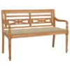 VidaXL Batavia Bench Garden Bench Patio Loveseat With Cushion Solid Wood Teak - Beige 47.2" 1 VidaXL Batavia Bench Garden Bench Patio Loveseat With Cushion Solid Wood Teak - Beige 47.2" -All Patio Furniture GUEST 52a9a405 c152 4839 b211 34e4f4cc7618