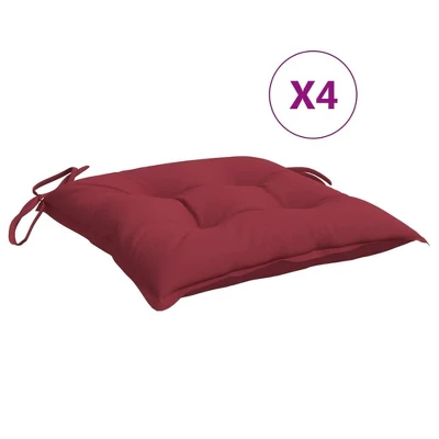 VidaXL Chair Cushion Non Slip Outdoor Patio Seat Cushion Pad Oxford Fabric - Wine Red 15.7" X 15.7" X 2.8" 4-Pack 11 VidaXL Chair Cushion Non Slip Outdoor Patio Seat Cushion Pad Oxford Fabric - Wine Red 15.7" X 15.7" X 2.8" 4-Pack - Image 9