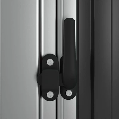 VidaXL Storage Shed - Galvanized Steel Anthracite Garage Tool House - Lockable Door - Weatherproof Garden Shelter 7 VidaXL Storage Shed - Galvanized Steel Anthracite Garage Tool House - Lockable Door - Weatherproof Garden Shelter - Image 5