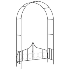VidaXL Garden Arch With Gate Black 54.3"x15.7"x93.7" Iron -All Patio Furniture GUEST 5707979b 1fa7 4735 bb4e 0a1a11229c4b