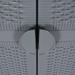 VidaXL Outdoor Cabinet Garden Storage Unit Shed With Shelves PP Wood Look - Gray 4 Shelves -All Patio Furniture GUEST 573d09c7 b736 4464 b396 099b0496875b