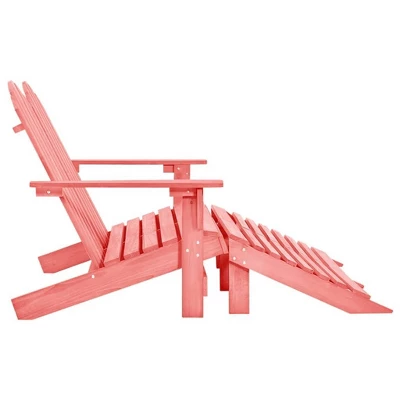VidaXL Garden Chair White Fir Wood 2-seater Ergonomic Adirondack Chair - Pink 4 VidaXL Garden Chair White Fir Wood 2-seater Ergonomic Adirondack Chair - Pink - Image 2