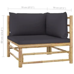 VidaXL Bamboo Patio Lounge Set With Dark Gray Cushions - 8 Piece Outdoor Furniture Collection - Modular Design For Variable Arrangements 25 VidaXL Bamboo Patio Lounge Set With Dark Gray Cushions - 8 Piece Outdoor Furniture Collection - Modular Design For Variable Arrangements -All Patio Furniture GUEST 58c5199e e295 445e b485 0a1c018167f0