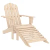 VidaXL Adirondack Chair Patio Adirondack Chair With Ottoman Solid Wood Fir - Light Wood