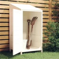 VidaXL Garden Shed For Tool Storage House Outdoor Backyard Solid Fir Wood - White 21.7" X 20.5" X 44.1"