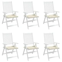 VidaXL-Cream Cushions, Outdoor Garden Chair Seat Pads, Comfortable, 100% Polyester Oxford Fabric, Foam Fiber Fill, 15.7"x15.7"x1.2", Set Of 6 -All Patio Furniture GUEST 5a0cb612 aea0 474d acaf a40fa4acd3af