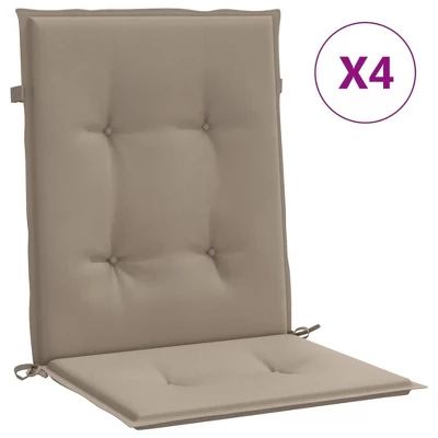 VidaXL Lowback Chair Cushion Set Of 4 Taupe Oxford Fabric (100% Polyester) 12 VidaXL Lowback Chair Cushion Set Of 4 Taupe Oxford Fabric (100% Polyester) - Image 10