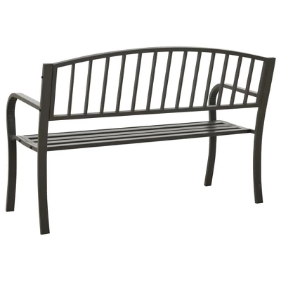 VidaXL Outdoor Patio Bench Garden Park Steel Bench For Outdoor Backyard Steel - Gray 5 VidaXL Outdoor Patio Bench Garden Park Steel Bench For Outdoor Backyard Steel - Gray - Image 3