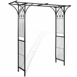 VidaXL Garden Arch, Arch Trellis For Climbing Plants Weddings Parties, Heavy-Duty Construction, Weather-Resistant, 80.3" H X 78.7" W Black -All Patio Furniture GUEST 5cd5da77 9882 44c3 97ad 1d839533f53f