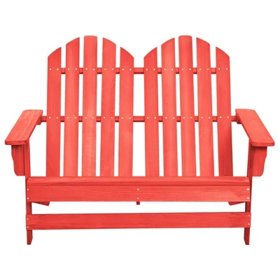 VidaXL 2-Seater Patio Adirondack Chair Outdoor Furniture Seat Solid Wood Fir - Red 8 VidaXL 2-Seater Patio Adirondack Chair Outdoor Furniture Seat Solid Wood Fir - Red - Image 6