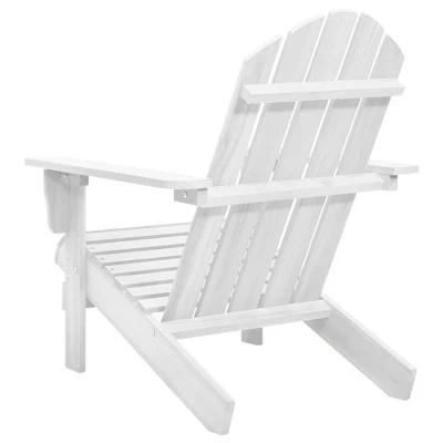 VidaXL Adirondack Chair Lounge Patio Lawn Chair For Garden Solid Wood Fir - White 4 VidaXL Adirondack Chair Lounge Patio Lawn Chair For Garden Solid Wood Fir - White - Image 2