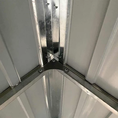 VidaXL Garden Shed With Extended Roof Outdoor Backyard Storage House Steel - Light Brown 8 VidaXL Garden Shed With Extended Roof Outdoor Backyard Storage House Steel - Light Brown - Image 6