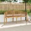 VidaXL Garden Bench Natural Teak Solid Teak Wood Large Durable - 70.9" -All Patio Furniture GUEST 5eba1615 5e82 492f 86dd 002169f0c7f6