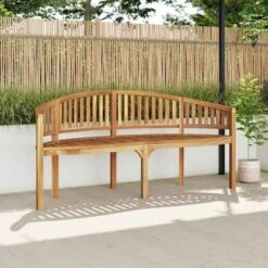 VidaXL Garden Bench Natural Teak Solid Teak Wood Large Durable - 70.9"